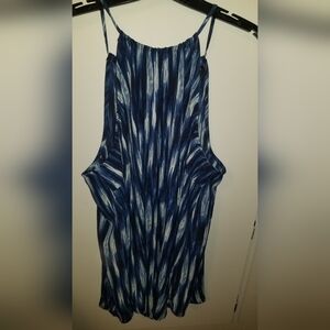 Lane Bryant Blue and White Striped Sleeveless Tank
